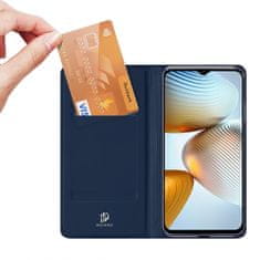 slomart dux ducis skin pro ovitek za xiaomi redmi note 11e /redmi 10 5g / redmi 10 prime+ 5g / poco m4 5g ovitek flip card wallet stand blue