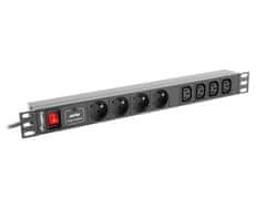 Lanberg Lanberg Omara za energijo PDU (1U, 10A, 8x 230V, 2m) pdu-04e04i-0200-iec-bk