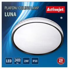 ActiveJet Moderna LED stropna svetilka Activejet LUNA 23W, okrogla, črna/bela, 2400 lm, nevtralna bela, IP20, idealna za notranjo uporabo