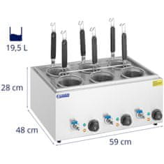 Royal Catering Kuhalnik za testenine s pipami 6 košar 3 x 6,5 l 3000 W