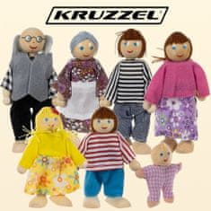 Kruzzel Set lutk družina 7 kosov Kruzzel 19764