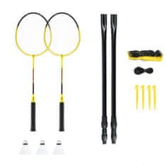 NILS NRZ262 Aluminium / Badminton Set 2 loparja + 3 puščice s perjem + mreža 600x60cm + prevleka