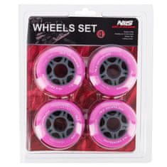 Nils Extreme PU 72x24 82A Pink Wheels (4 kosi)