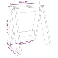 Vidaxl Stolčka 2 kosa 40x40x45 cm trdna borovina