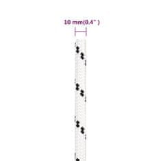 Vidaxl Delovna vrv bela 10 mm 100 m poliester