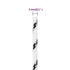 Vidaxl Pletena vrv za čoln bela 3 mm x 50 m poliester