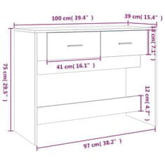 Vidaxl Klubska mizica sonoma hrast 100x39x75 cm inženirski les