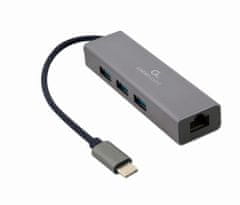 Gembird gembird a-cmu3-lan-01 usb-c gigabitna omrežna kartica s 3-portnim vozliščem usb 3.1