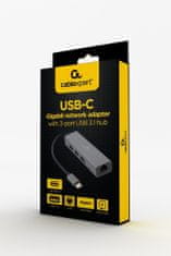 Gembird gembird a-cmu3-lan-01 usb-c gigabitna omrežna kartica s 3-portnim vozliščem usb 3.1