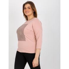 RELEVANCE Ženska bluza z izrezom velike velikosti SHIRLEY svetlo roza RV-BZ-8486.29X_393474 Univerzalni