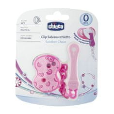 Chicco Pacifier veriga, modra / oranžna / roza