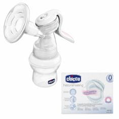 Chicco Naturalfeeling & Extra comfort, ročna prsi črpalka in prsni vložki 60pcs