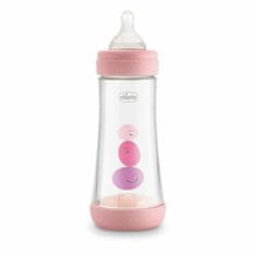 Chicco Perfect 5, otroška antikolična steklenica, 300 ml, roza, 4 m +