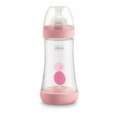 Chicco Perfect 5, otroška antikolična steklenička, 240 ml, roza, 2 m +