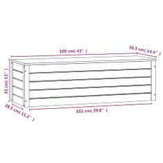 Vidaxl Škatla za shranjevanje črna 109x36,5x33 cm trdna borovina