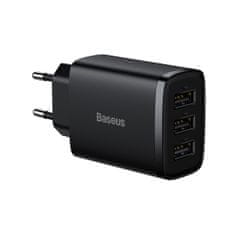 slomart Baseus kompaktni omrežni polnilec 3x usb 17w črn (ccxj020101)