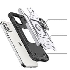 WOZINSKY Oklepni etui za iPhone 14 magnetno držalo Ring Armor silver