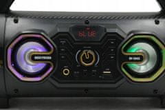 Bass USB FM SD cevni akumulatorski radio 3000mAh LED RGB Bluetooth BoomBox