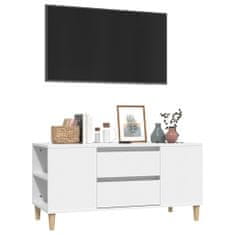 Vidaxl TV omarica bela 102x44,5x50 cm inženirski les