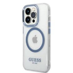 Guess iphone 14 pro max 6,7" modri trdi kovinski ovitek z obrisi magsafe