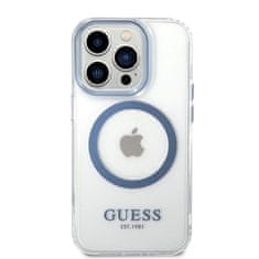 Guess iphone 14 pro max 6,7" modri trdi kovinski ovitek z obrisi magsafe