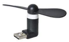 Iso Trade Mini ventilator microUSB črna ISO 5770