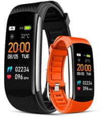 Giewont Giewont Fit&amp;GO Duo smartband GW200-9 - Črna + oranžni trak za napajanje