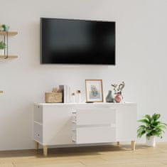 Vidaxl TV omarica bela 102x44,5x50 cm inženirski les