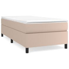 Vidaxl Box spring postelja z vzmetnico kapučino 90x200 cm umetno usnje