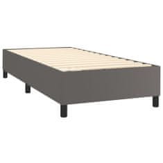 Vidaxl Box spring postelja z vzmetnico siva 80x200 cm umetno usnje