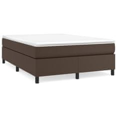 Vidaxl Box spring postelja z vzmetnico rjav 160x200 cm umetno usnje