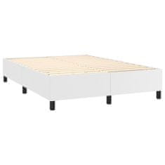Vidaxl Box spring postelja z vzmetnico bel 140x200 cm umetno usnje