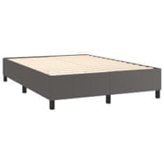Vidaxl Box spring postelja z vzmetnico siva 140x200 cm umetno usnje