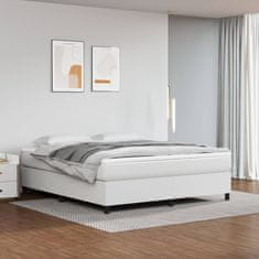 Vidaxl Box spring posteljni okvir bel 180x200 cm umetno usnje