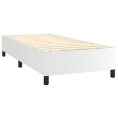 Vidaxl Box spring postelja z vzmetnico LED bel 90x190 cm umetno usnje