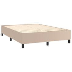 Vidaxl Box spring postelja z vzmetnico kapučino 140x190cm umetno usnje