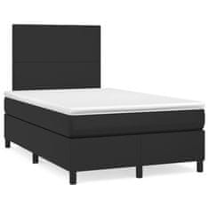 Vidaxl Box spring postelja z vzmetnico črna 120x200 cm umetno usnje