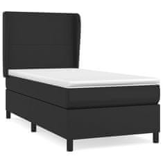 Vidaxl Box spring postelja z vzmetnico črn 100x200 cm umetno usnje