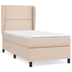 Vidaxl Box spring postelja z vzmetnico kapučino 100x200cm umetno usnje