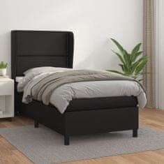 Vidaxl Box spring postelja z vzmetnico črn 100x200 cm umetno usnje