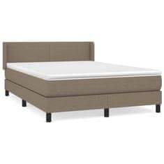 Vidaxl Box spring postelja z vzmetnico taupe 140x190 cm blago