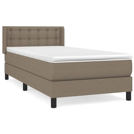 Vidaxl Box spring postelja z vzmetnico taupe 100x200 cm blago