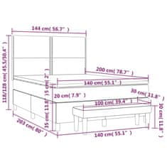 Vidaxl Box spring postelja z vzmetnico svetlo siva 140x200 cm žamet