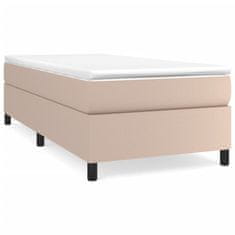 Vidaxl Box spring postelja z vzmetnico kapučino 90x190 cm umetno usnje
