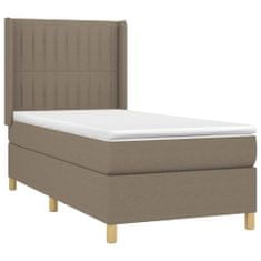 Vidaxl Box spring postelja z vzmetnico LED taupe 90x200 cm blago