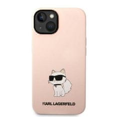 Karl Lagerfeld iphone 14 6,1" trdi ovitek roza/pink silikon choupette