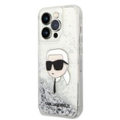 Karl Lagerfeld iphone 14 pro 6,1" srebrn/srebrn trdi ovitek glitter karl head