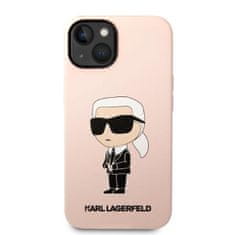 Karl Lagerfeld iphone 14 6,1" trdi ovitek roza/rožnata silikonska ikona magsafe