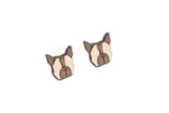 BeWooden ženske leseni uhani French Bulldog Earrings univerzalna