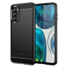 slomart carbon case za motorola moto g82 5g / moto g52 upogljiv silikonski karbon ovitek črn